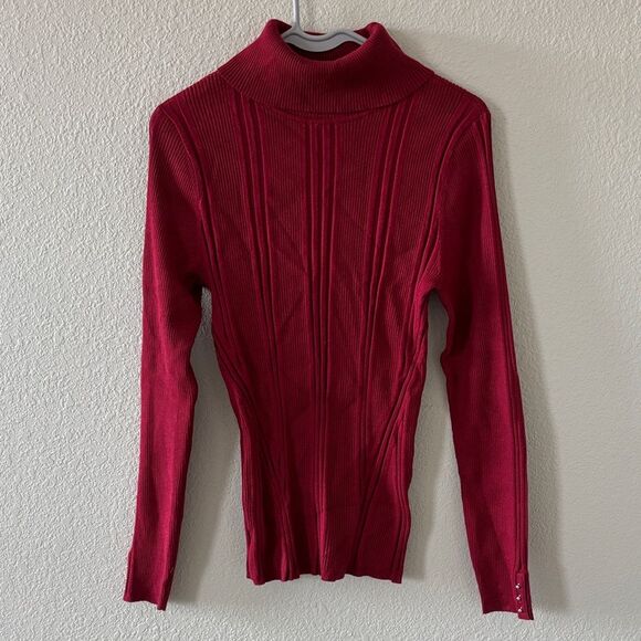 WHBM Transfer Rib Turtleneck Long Sleeve in color Indulgent Sweater size Medium - Picture 2 of 8